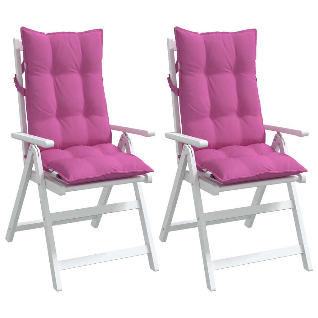 Coussins de chaise à dossier haut lot de 2 rose tissu oxford