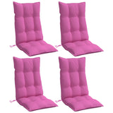 Coussins de chaise à dossier haut lot de 4 rose tissu oxford