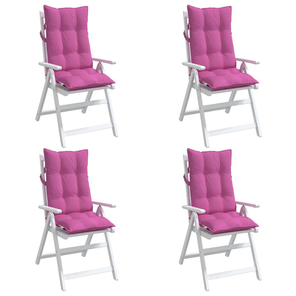 Coussins de chaise à dossier haut lot de 4 rose tissu oxford