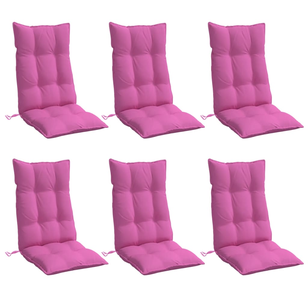 Coussins de chaise à dossier haut lot de 6 rose tissu oxford