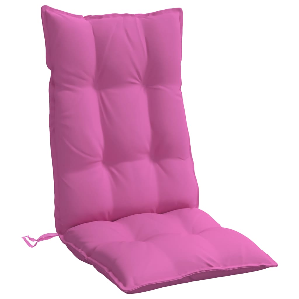 High Back Chair Cushions Set of 6 Pink Oxford Fabric