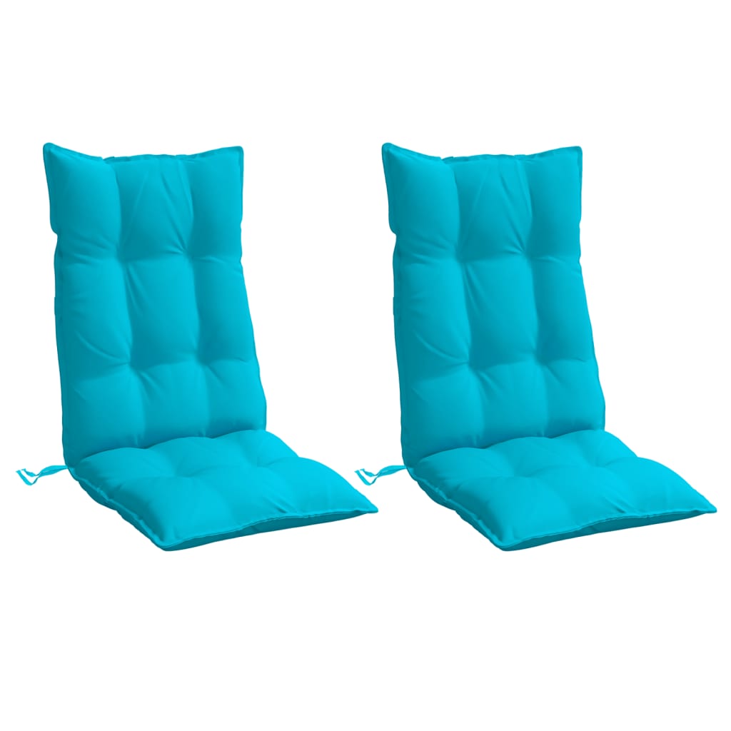 High Back Chair Cushions Set of 2 Turquoise