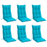 Coussins de chaise à dossier haut lot de 6 turquoise