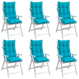 Coussins de chaise à dossier haut lot de 6 turquoise