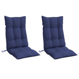 Coussins de chaise à dossier haut lot de 2 bleu marine