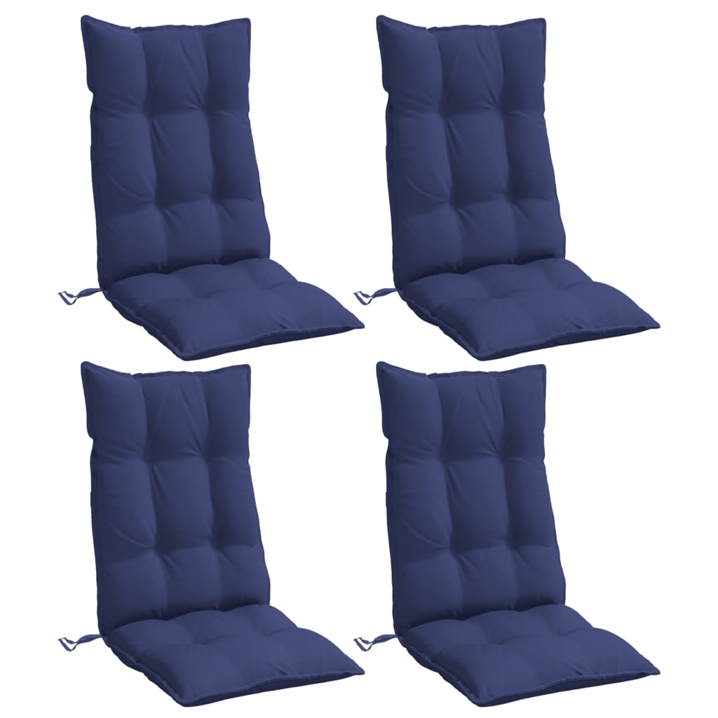 Coussins de chaise à dossier haut lot de 4 bleu marine