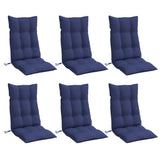 Coussins de chaise à dossier haut lot de 6 bleu marine