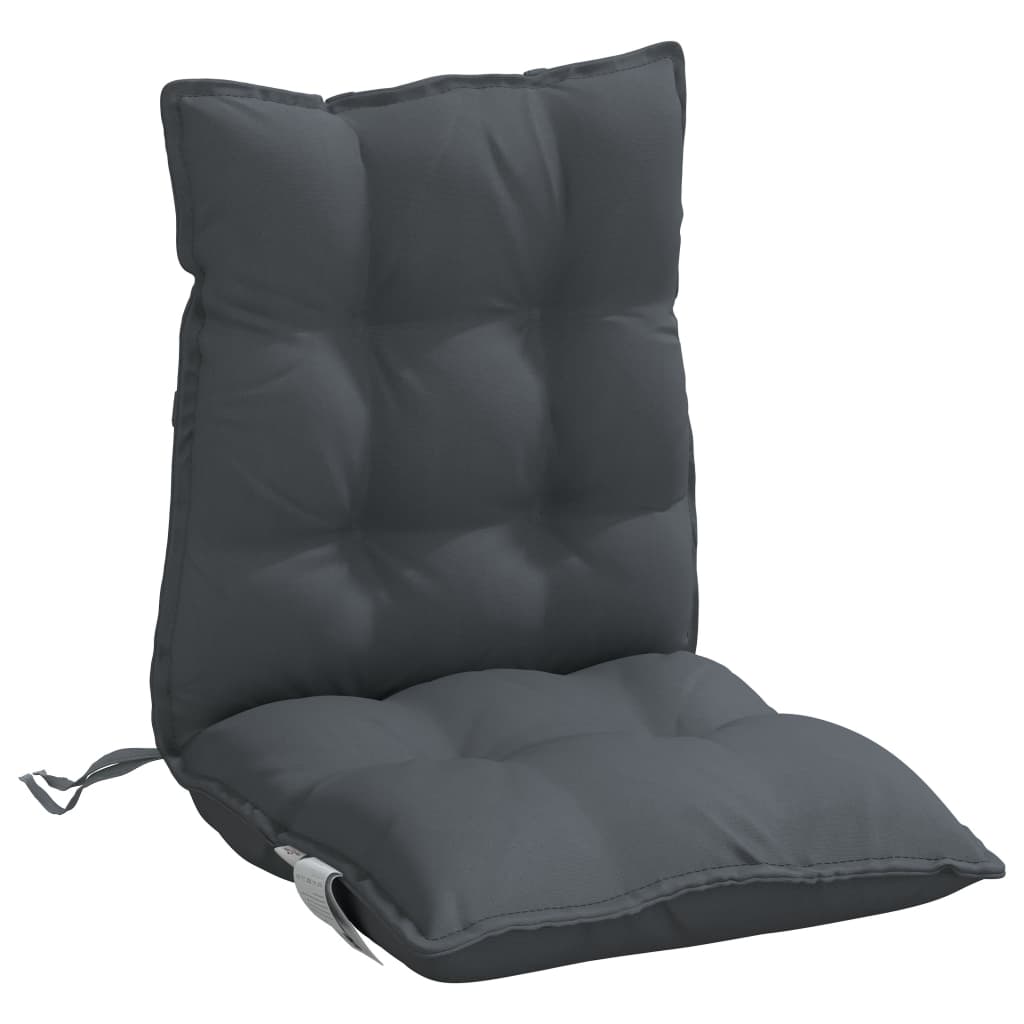 Coussins de chaise à dossier bas lot de 2 anthracite