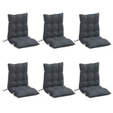 Coussins de chaise à dossier bas lot de 6 anthracite