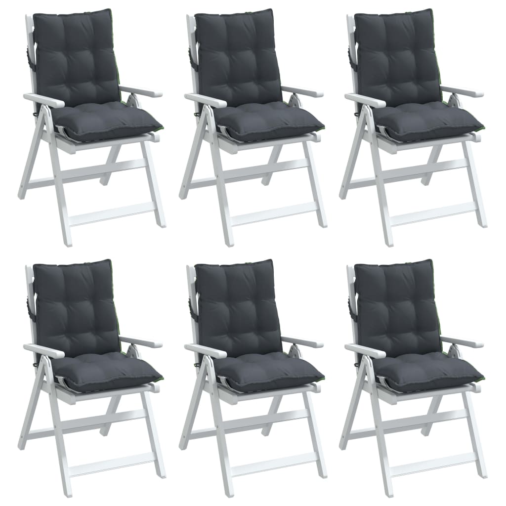 Coussins de chaise à dossier bas lot de 6 anthracite