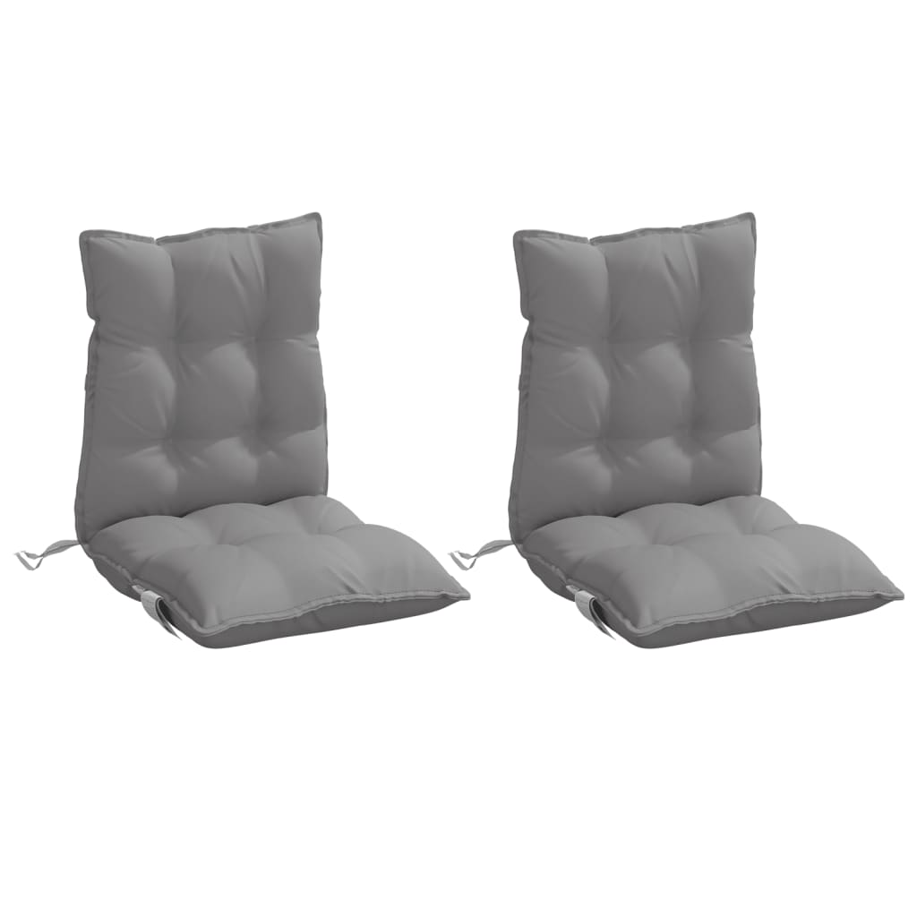 Coussins de chaise à dossier bas lot de 2 gris tissu oxford