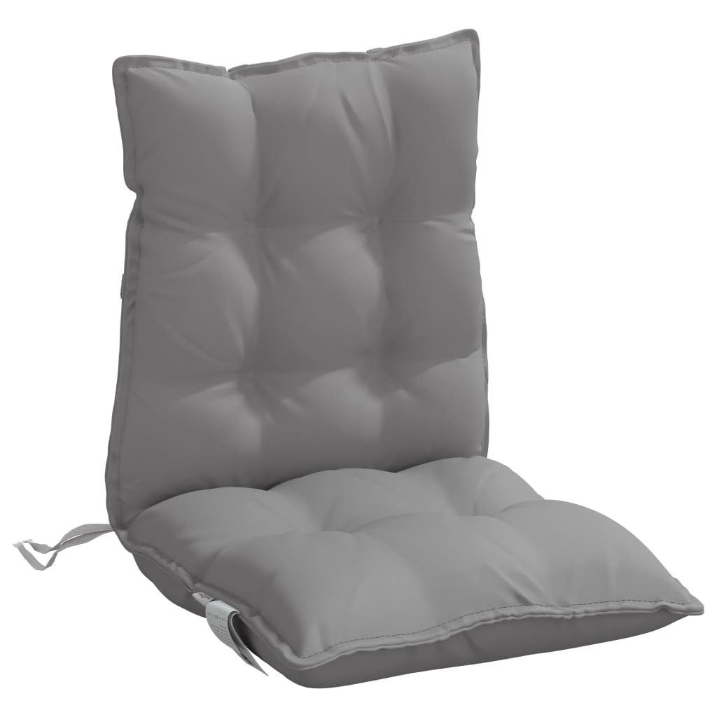 Coussins de chaise à dossier bas lot de 2 gris tissu oxford