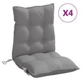 Coussins de chaise à dossier bas lot de 4 gris tissu oxford