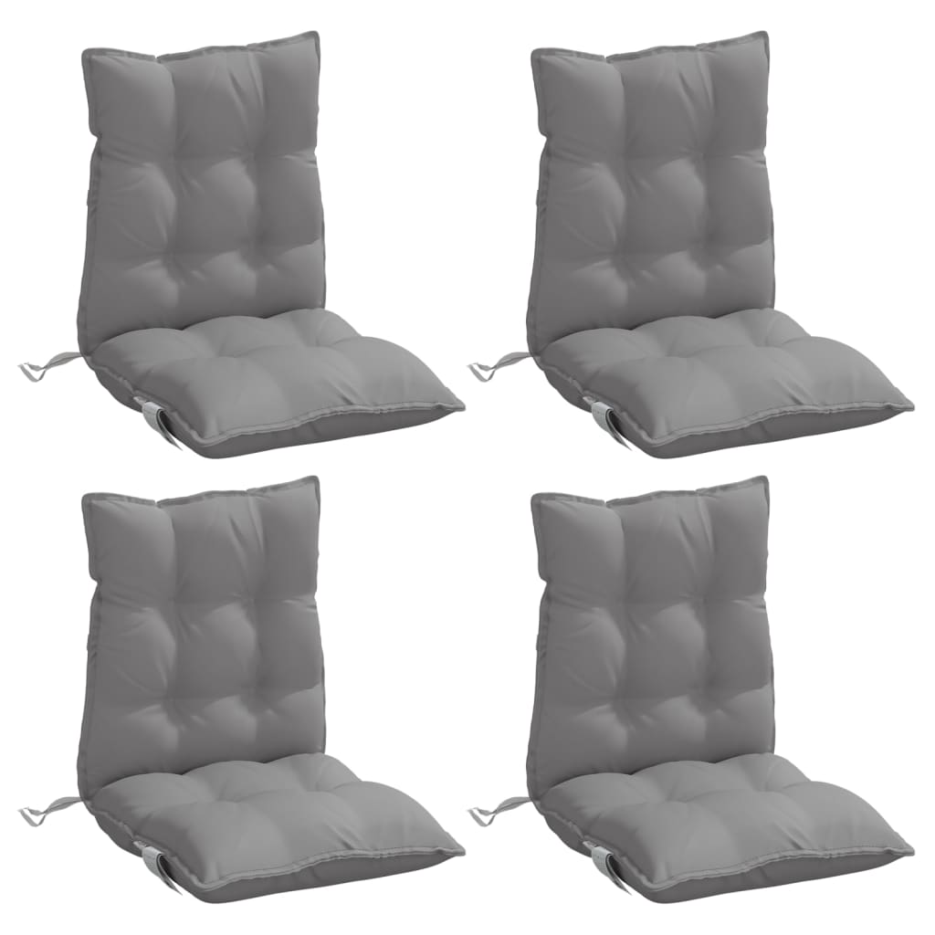 Coussins de chaise à dossier bas lot de 4 gris tissu oxford