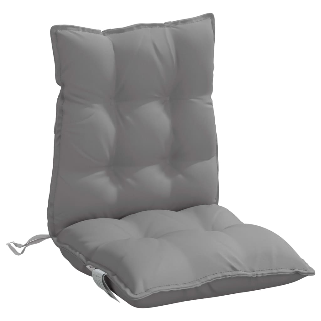 Coussins de chaise à dossier bas lot de 6 gris tissu oxford