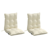 Coussins de chaise à dossier bas lot de 2 crème tissu oxford