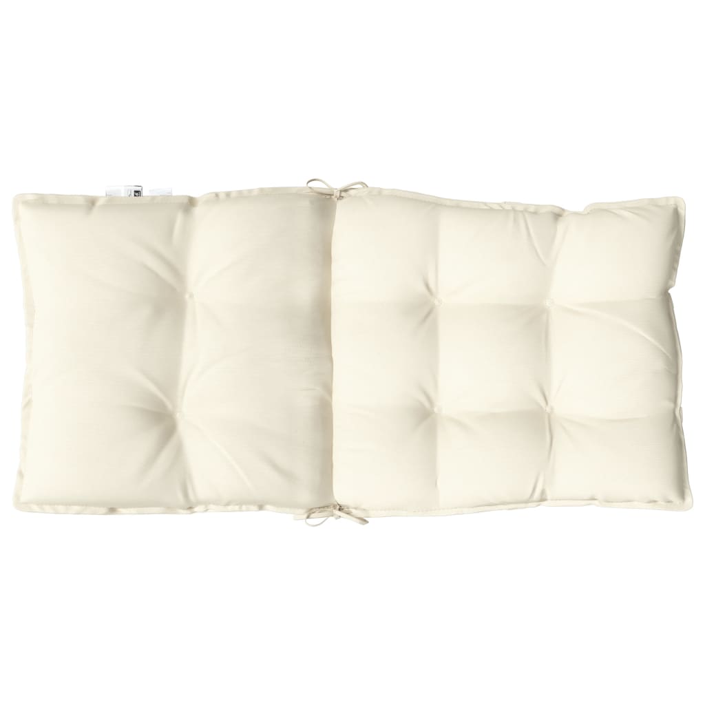 Coussins de chaise à dossier bas lot de 2 crème tissu oxford