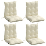 Coussins de chaise à dossier bas lot de 4 crème tissu oxford