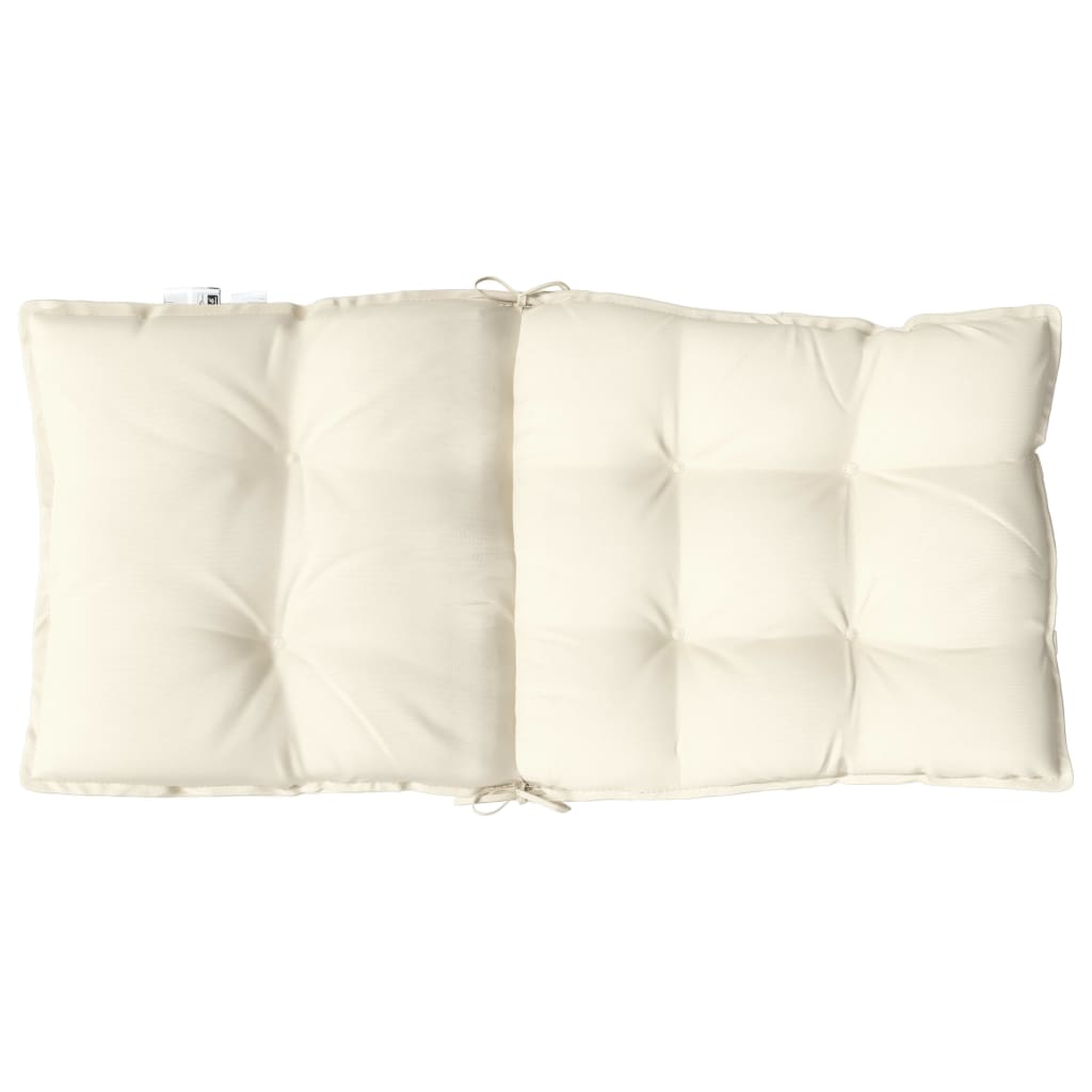 Coussins de chaise à dossier bas lot de 4 crème tissu oxford