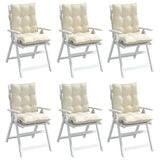 Coussins de chaise à dossier bas lot de 6 crème tissu oxford