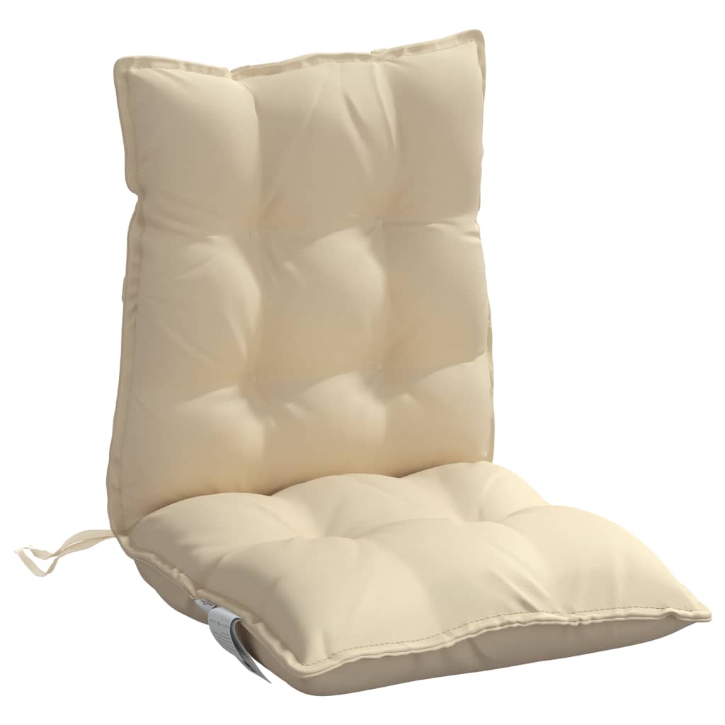 Coussins de chaise à dossier bas lot de 2 beige tissu oxford