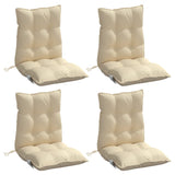 Coussins de chaise à dossier bas lot de 4 beige tissu oxford