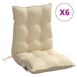 Coussins de chaise à dossier bas lot de 6 beige tissu oxford