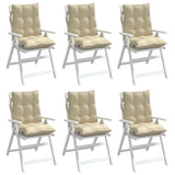 Coussins de chaise à dossier bas lot de 6 beige tissu oxford