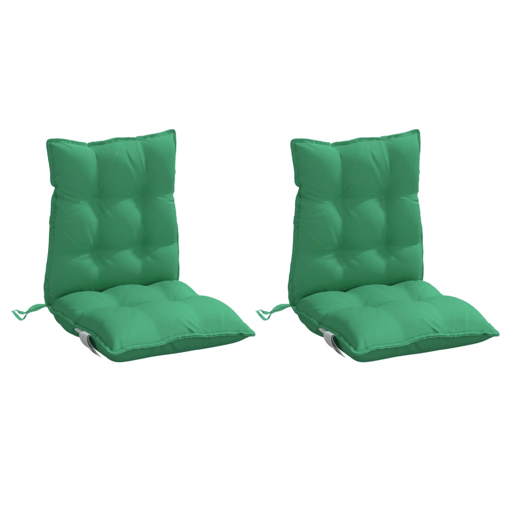 Coussins de chaise à dossier bas lot de 2 vert tissu oxford