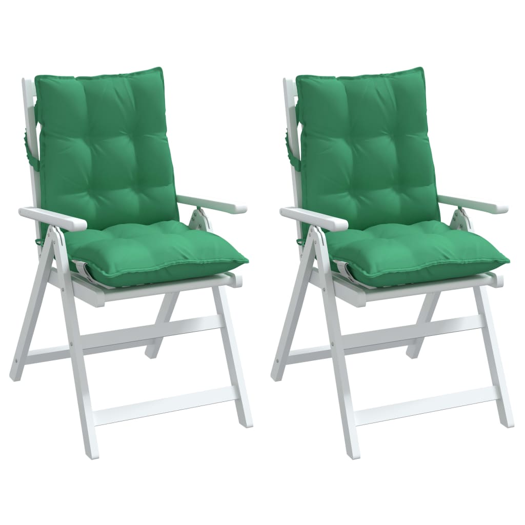 Coussins de chaise à dossier bas lot de 2 vert tissu oxford