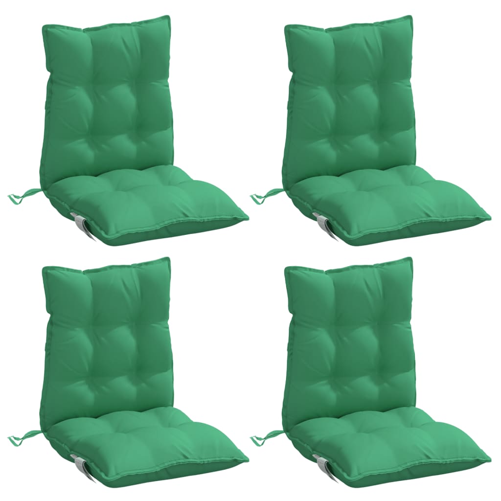 Coussins de chaise à dossier bas lot de 4 vert tissu oxford