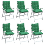 Coussins de chaise à dossier bas lot de 6 vert tissu oxford