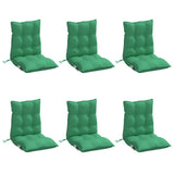 Coussins de chaise à dossier bas lot de 6 vert tissu oxford