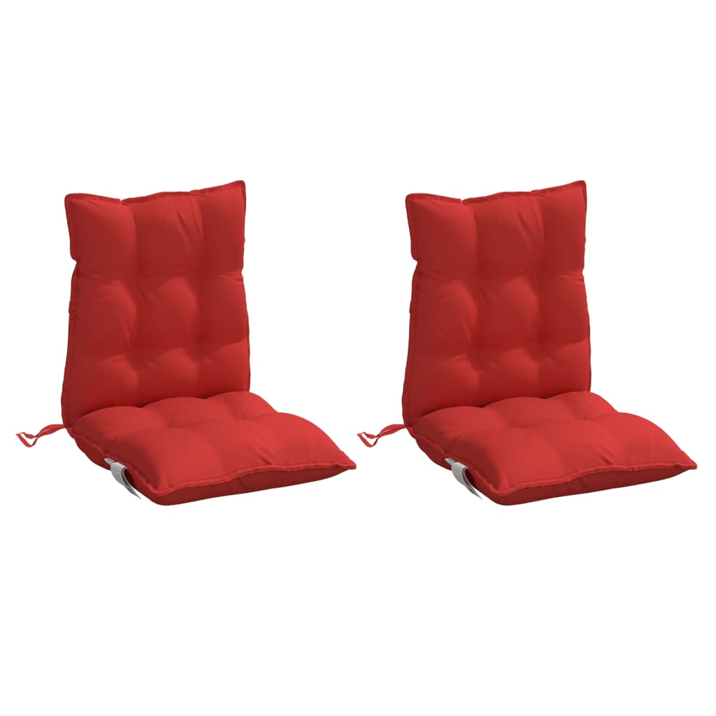 Coussins de chaise à dossier bas lot de 2 rouge tissu oxford