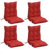 Coussins de chaise à dossier bas lot de 4 rouge tissu oxford