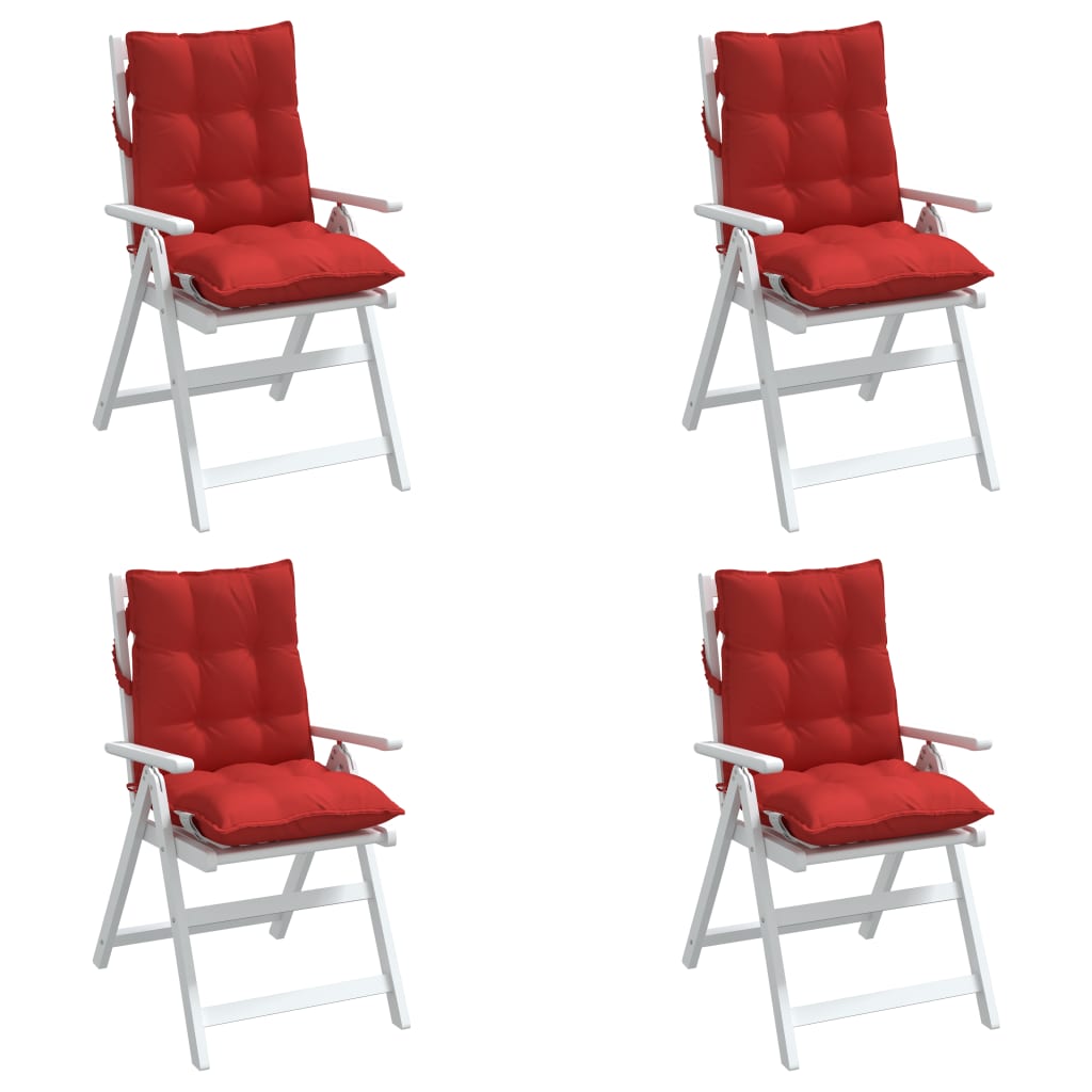 Coussins de chaise à dossier bas lot de 4 rouge tissu oxford