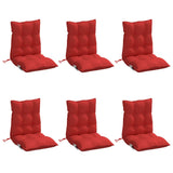 Coussins de chaise à dossier bas lot de 6 rouge tissu oxford