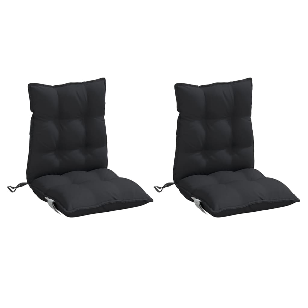 Coussins de chaise à dossier bas lot de 2 noir tissu oxford