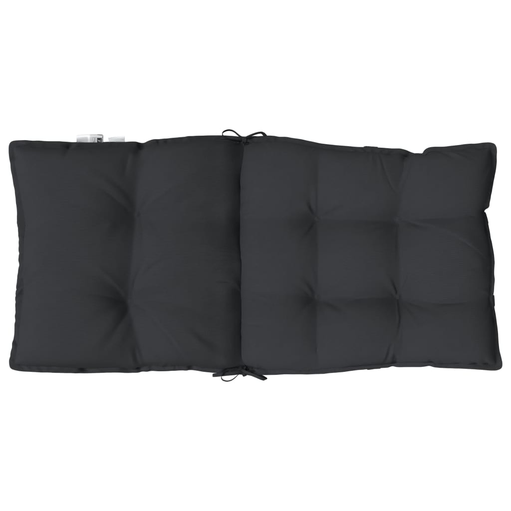 Coussins de chaise à dossier bas lot de 2 noir tissu oxford