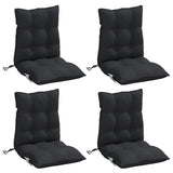 Coussins de chaise à dossier bas lot de 4 noir tissu oxford