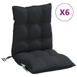 Coussins de chaise à dossier bas lot de 6 noir tissu oxford