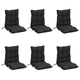 Coussins de chaise à dossier bas lot de 6 noir tissu oxford