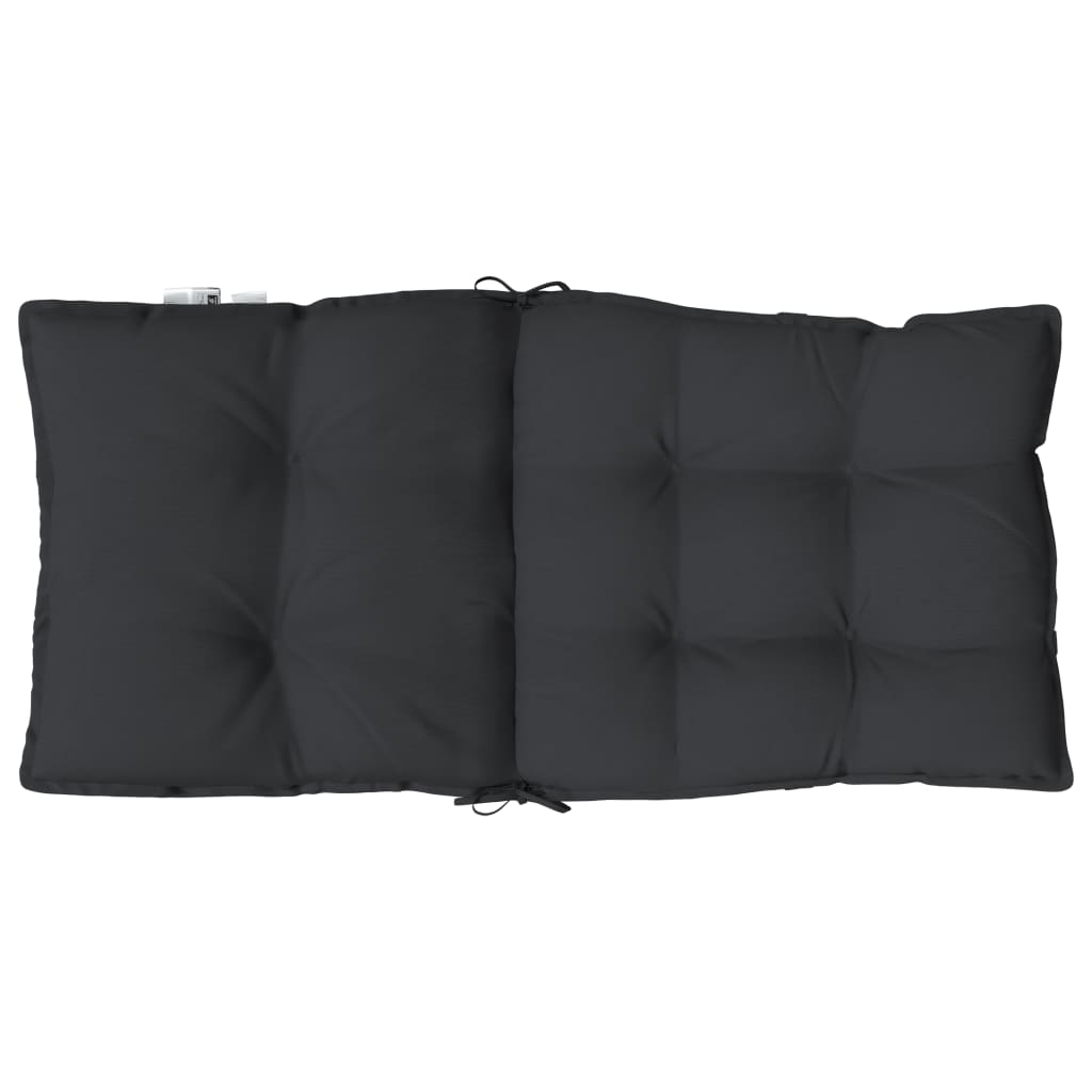 Coussins de chaise à dossier bas lot de 6 noir tissu oxford