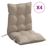 Coussins de chaise à dossier bas lot de 4 taupe tissu oxford