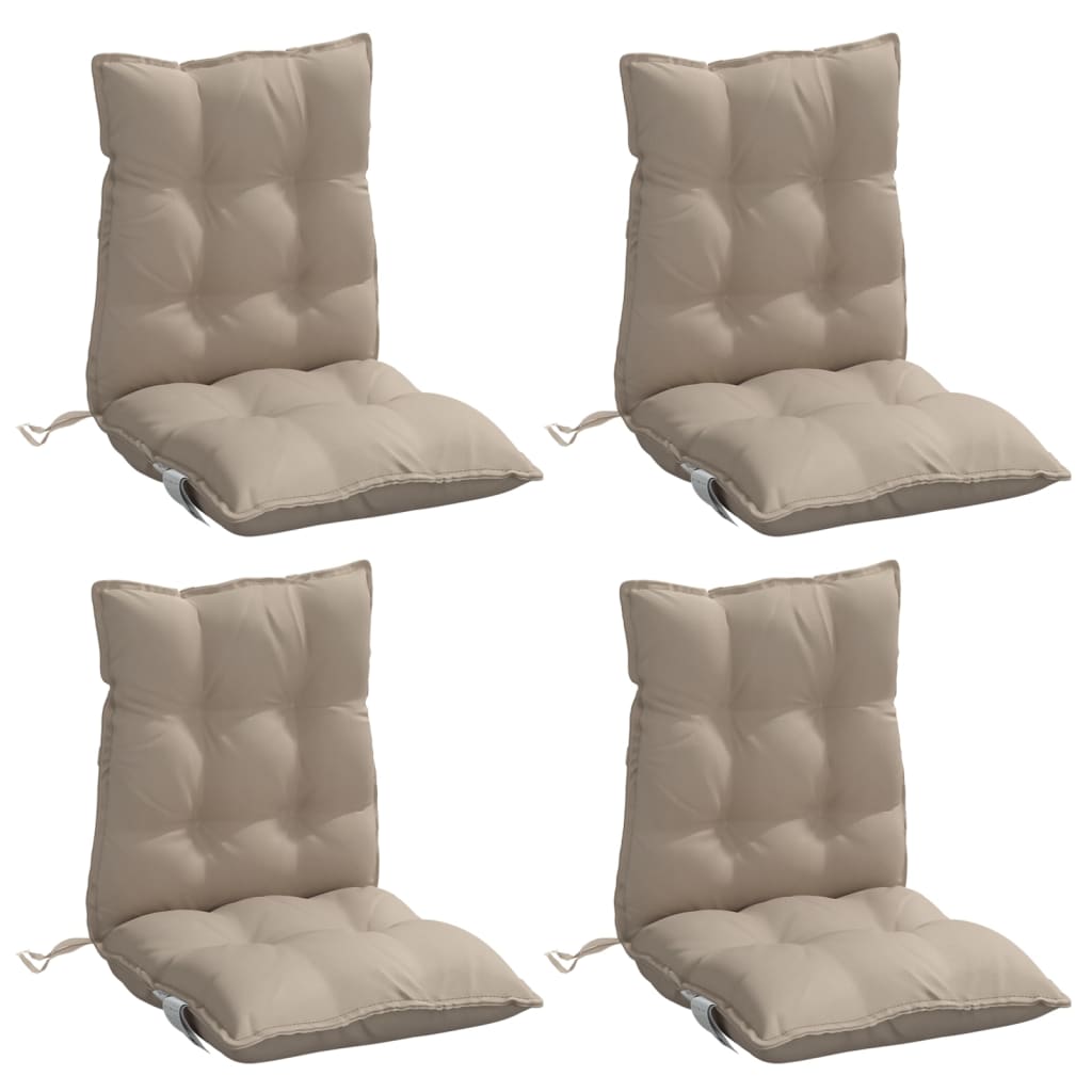 Coussins de chaise à dossier bas lot de 4 taupe tissu oxford