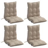 Coussins de chaise à dossier bas lot de 4 taupe tissu oxford