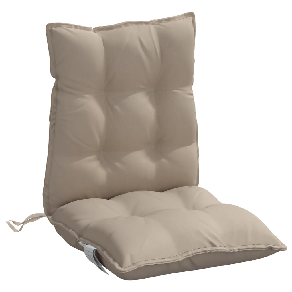 Coussins de chaise à dossier bas lot de 4 taupe tissu oxford