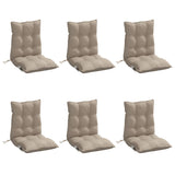 Coussins de chaise à dossier bas lot de 6 taupe tissu oxford