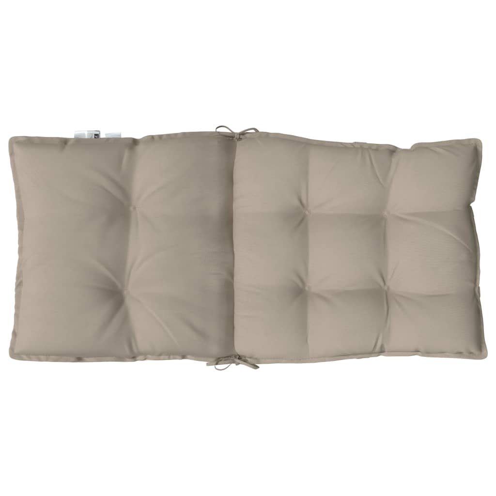 Coussins de chaise à dossier bas lot de 6 taupe tissu oxford