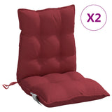 Coussins de chaise à dossier bas lot de 2 rouge bordeaux